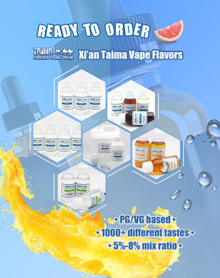 125 ml/500 ml/1L/2L/5L Fles Volume E-Liquid Aroma met 5%-12% gemengde verhouding en CAS 58543-16-1 voor vape juice concentrat